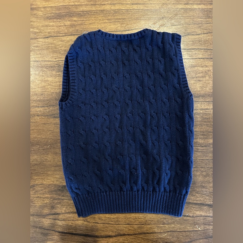 Polo Ralph Lauren Boys Cable Knit Sweater Vest Navy Size 7 - Picture 3 of 3